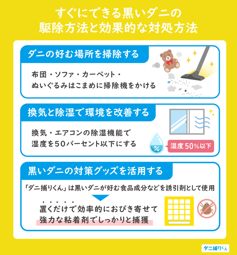 すぐにできる黒いダニの駆除方法と効果的な対処方法