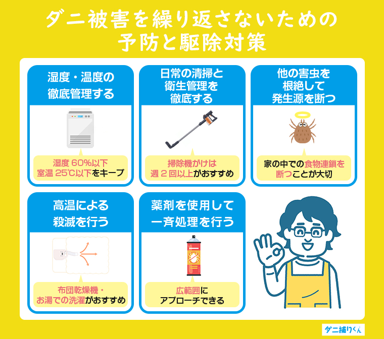 ダニ被害を繰り返さないための予防と駆除対策