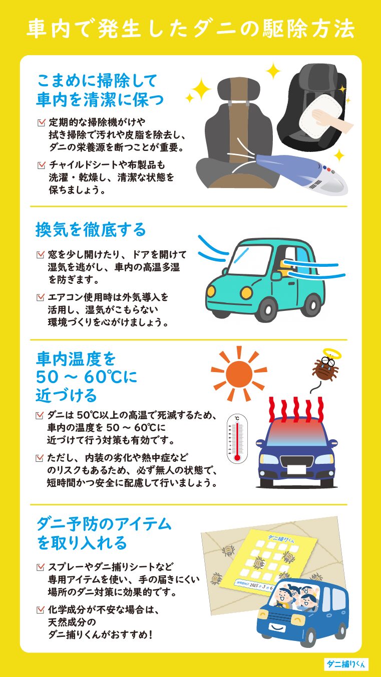 車内で発生したダニの駆除方法